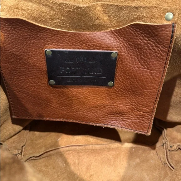 Portland Leather Brown Tote with Burgundy and Wine Pouches - Picture 5 of 7